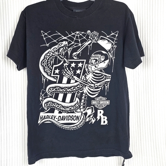 Harley-Davidson x Men's Rusty Butcher Snake Short Sleeve P2P 19" Length 26" - Picture 1 of 9